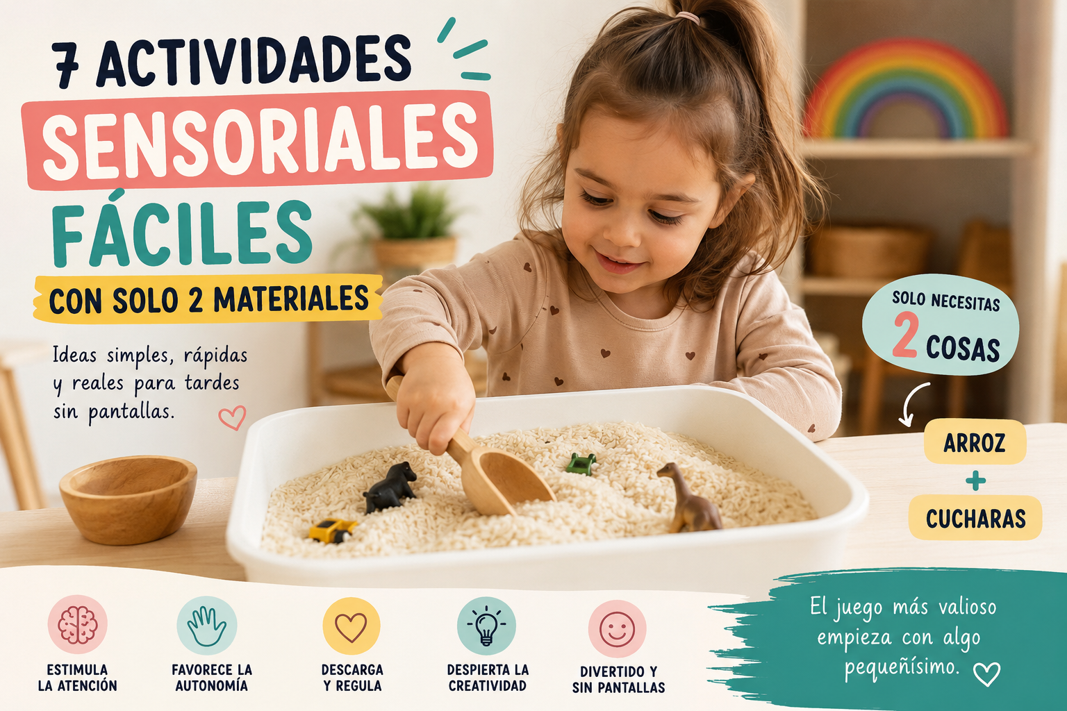 7 actividades sensoriales fáciles con solo 2 materiales