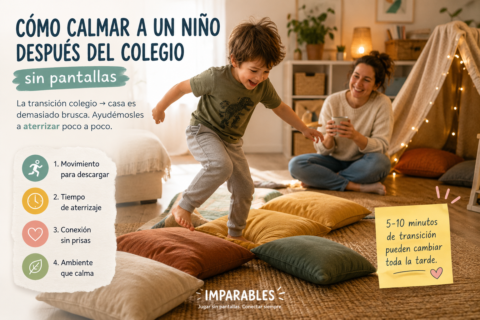 Cómo calmar a un niño después del colegio sin pantallas