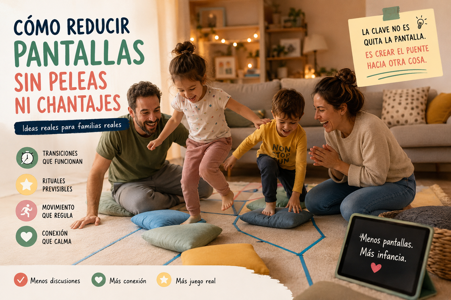 Cómo reducir pantallas sin peleas ni chantajes en casa