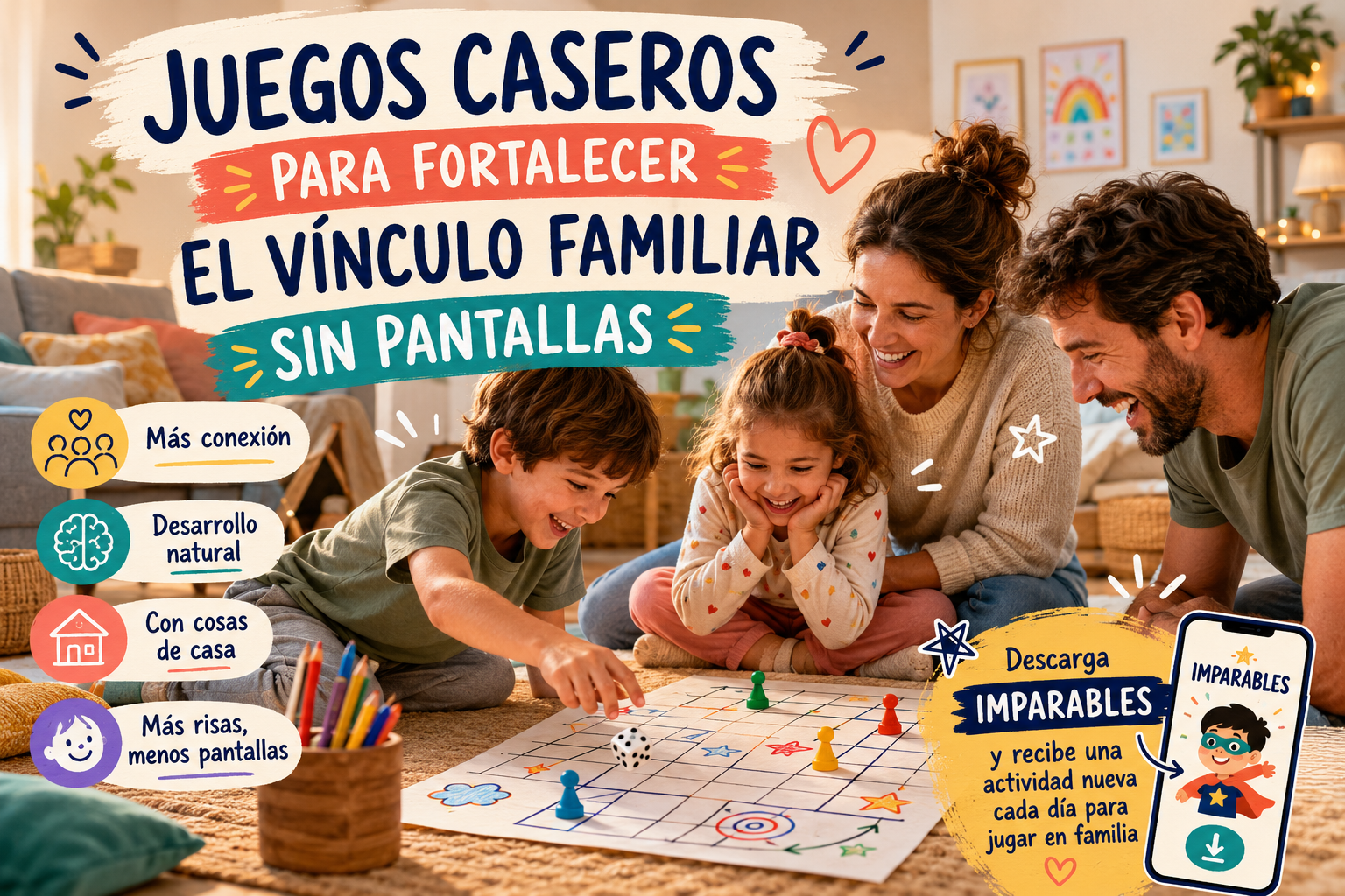 Juegos caseros para fortalecer el vínculo familiar sin pantallas