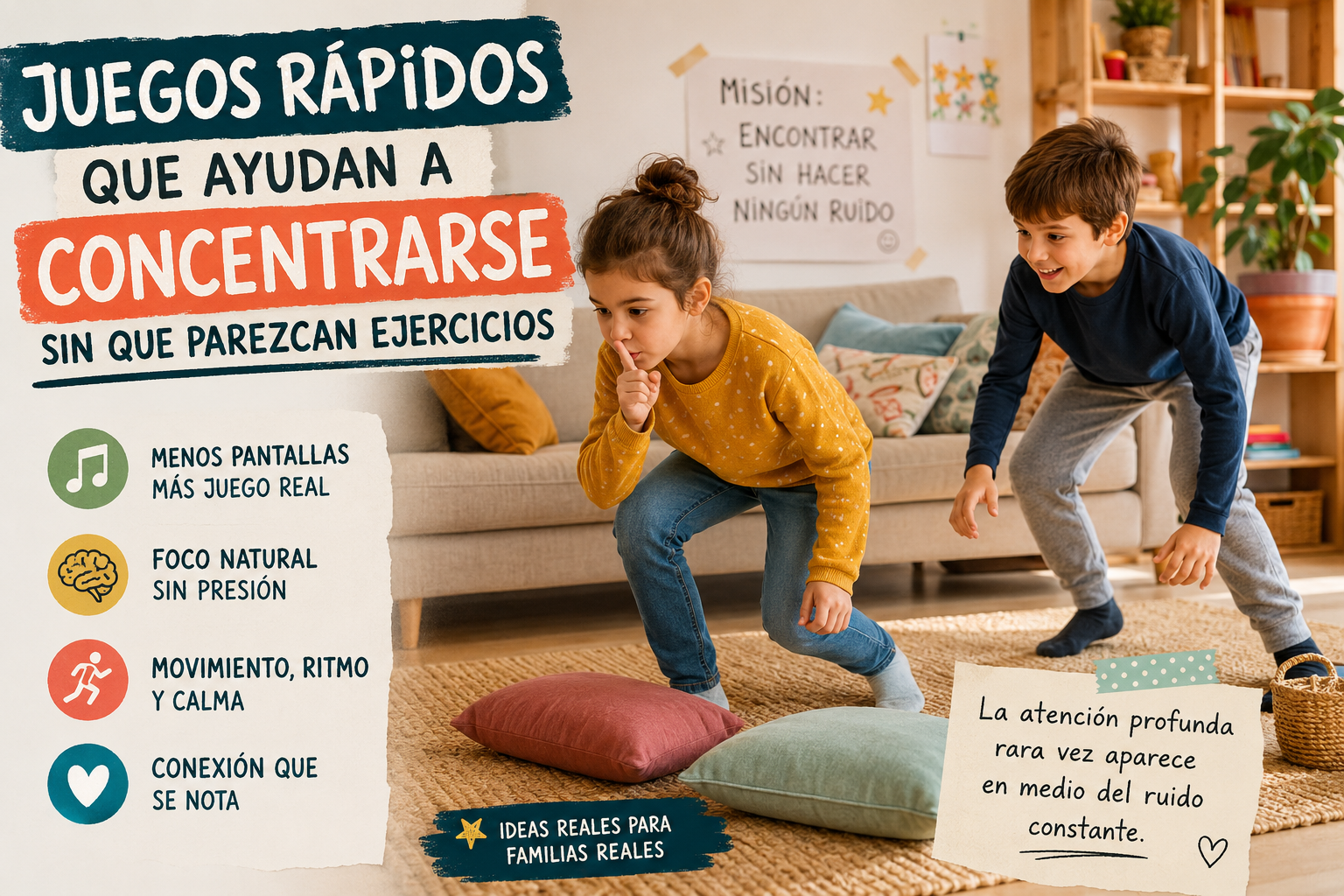 Juegos rápidos que ayudan a concentrarse sin que parezcan ejercicios