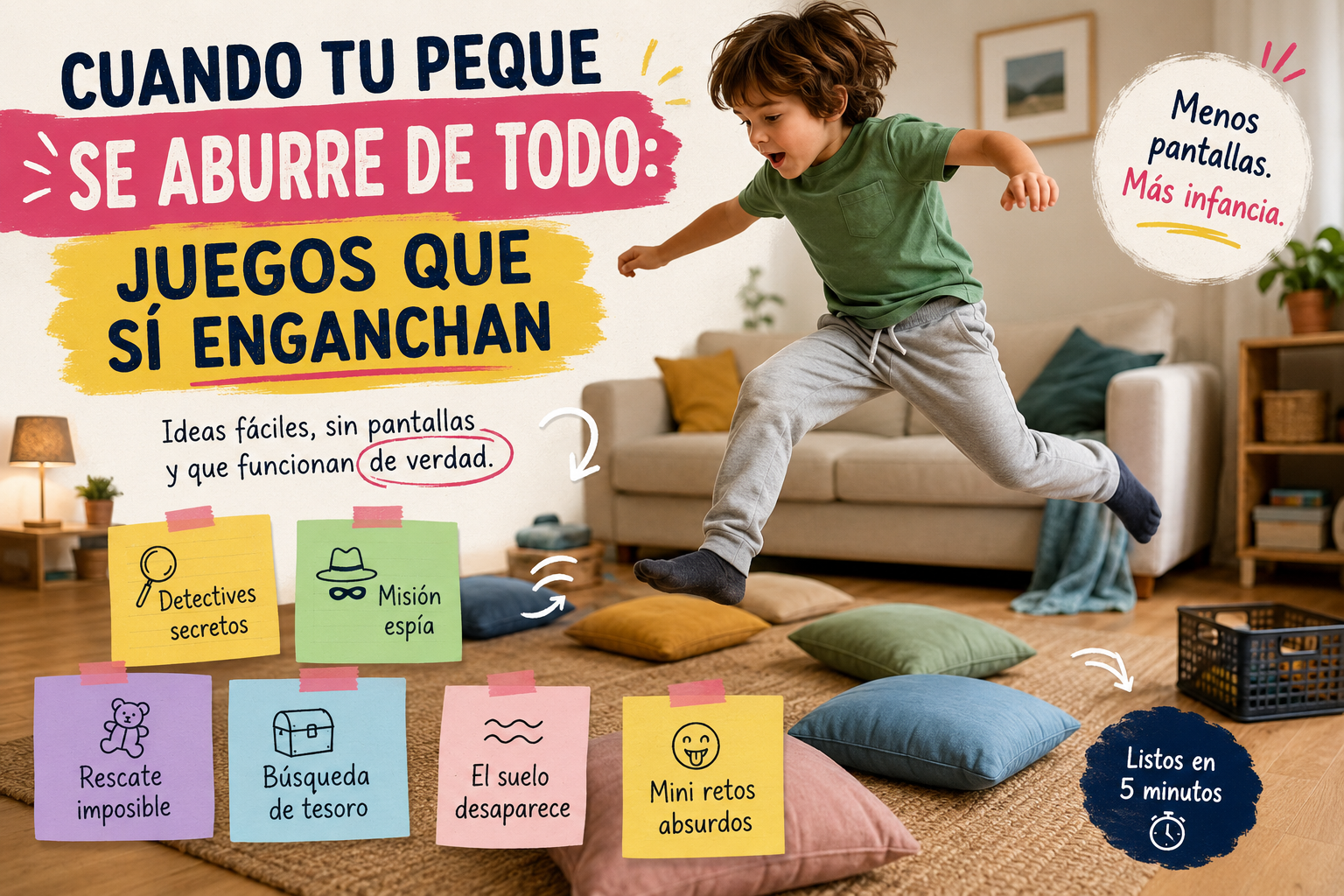 Cuando tu peque se aburre de TODO: juegos que sí enganchan