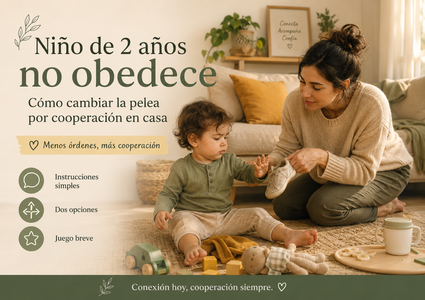 Niño de 2 años no obedece: cómo cambiar la pelea por cooperación en casa