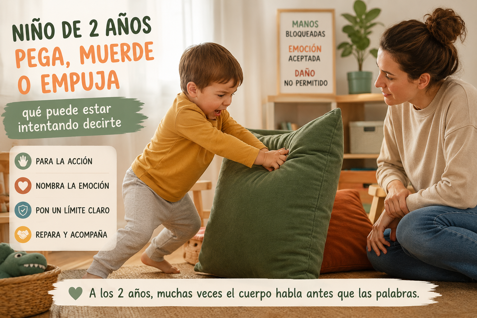 Niño de 2 años pega, muerde o empuja: qué puede estar intentando decirte