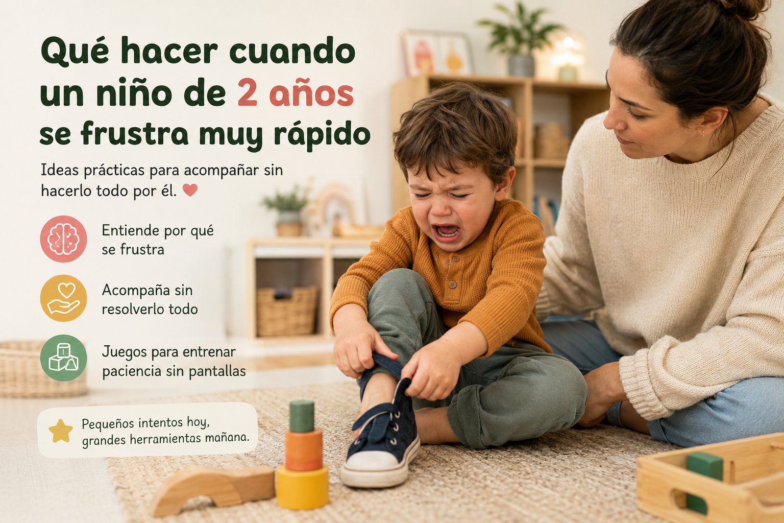 Qué hacer cuando un niño de 2 años se frustra muy rápido
