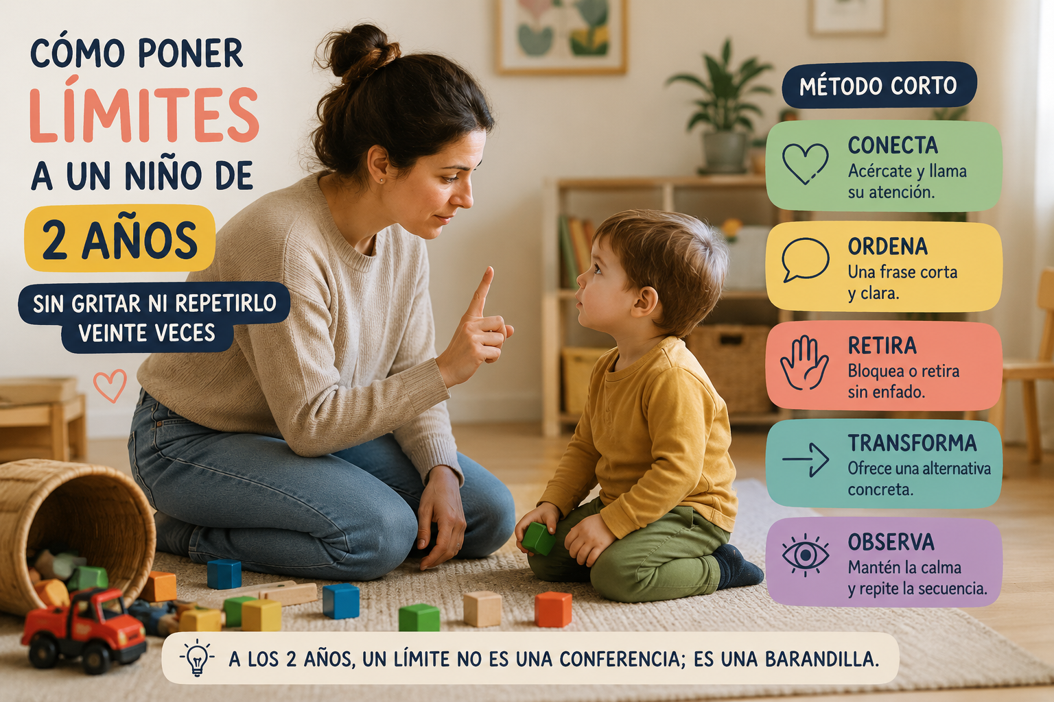 Cómo poner límites a un niño de 2 años sin gritar ni repetirlo veinte veces