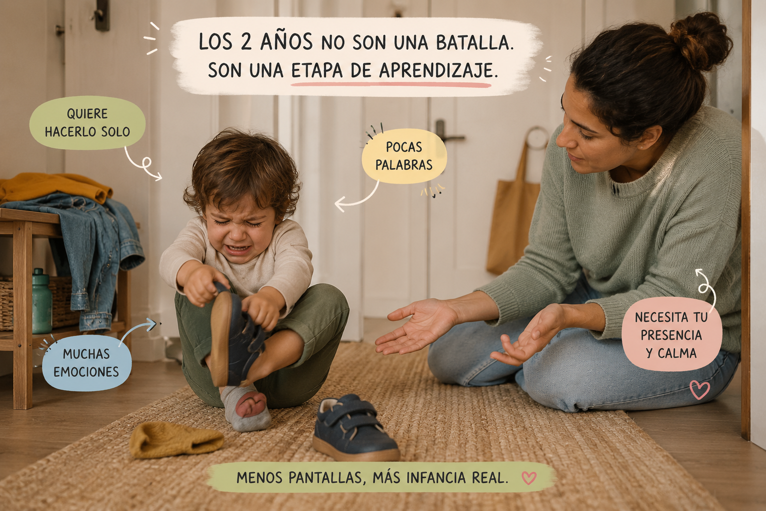 Por qué los 2 años son tan difíciles: autonomía, lenguaje y emociones en plena explosión