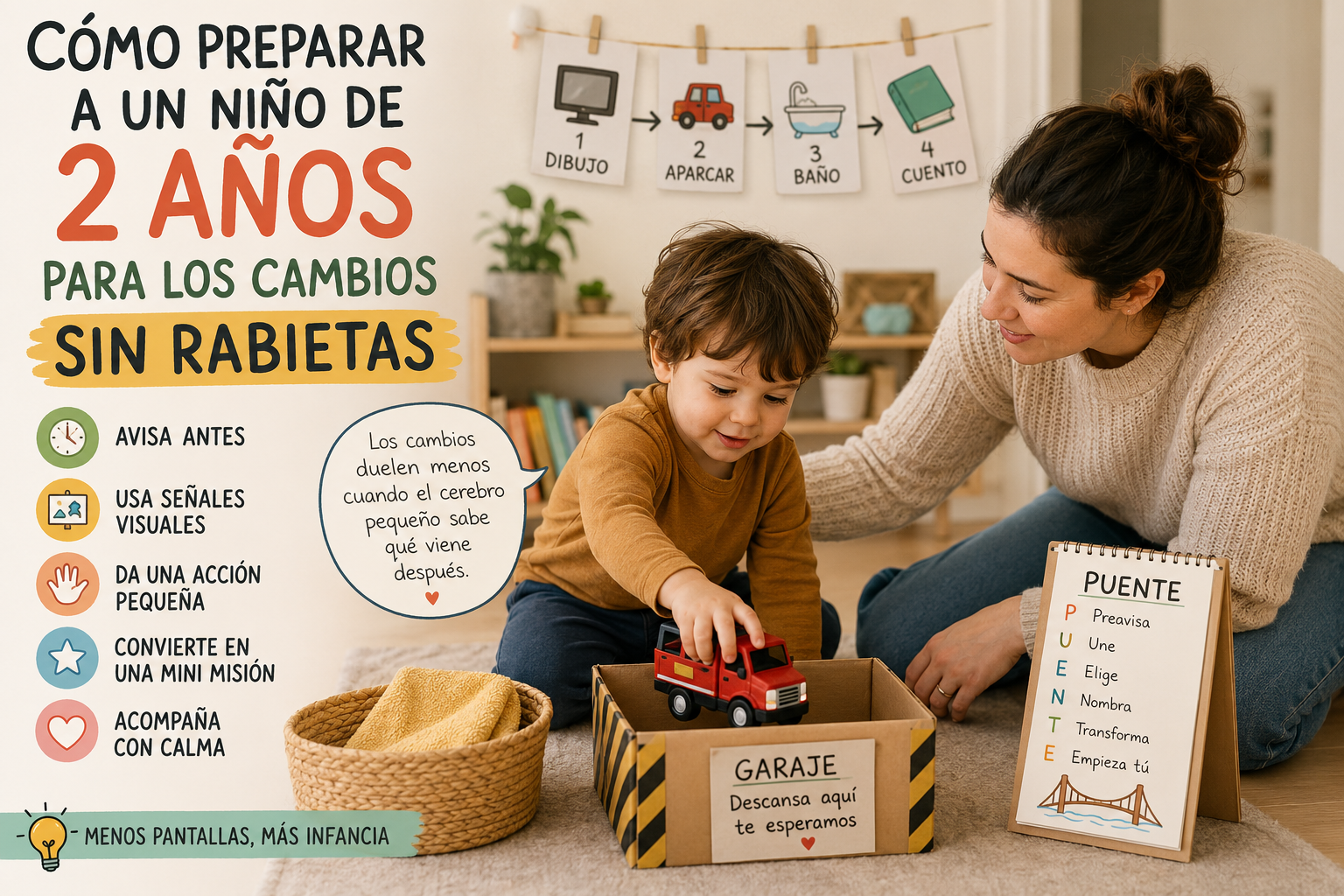 Cómo preparar a un niño de 2 años para los cambios sin rabietas