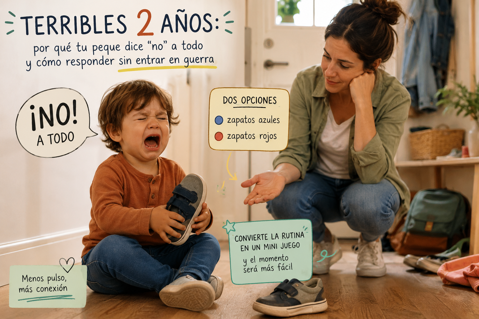 Terribles 2 años: por qué tu peque dice “no” a todo y cómo responder sin entrar en guerra